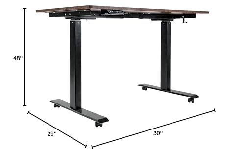 SuperHandy Standing Desk Adjustable Height (48'' x 30''), 3 Memory Presets - Large Electric Sit-Stand Adjustable Height up to 49'' - Rustic Wood