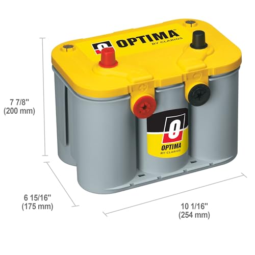 OPTIMA® Batteries High Performance D34/78 YELLOWTOP® Dual Purpose Sealed AGM Car, Truck and SUV Battery, 750 CCA, Dual Terminal, Maintenance Free, Versatile Mounting