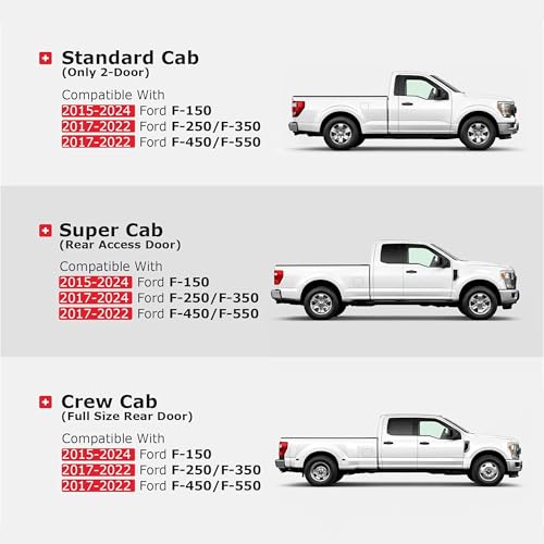 ALMULOO Right Side Front Door Window Compatible with 2015-2024 Ford F150 F250 F350 F450 F550 Passenger Side Tempered Glass Light Green