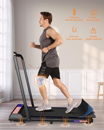 Treadmill Under Desk Walking Pad,2 in 1 Folding Treadmill for Home/Office with Remote Control and APP,Large Screen