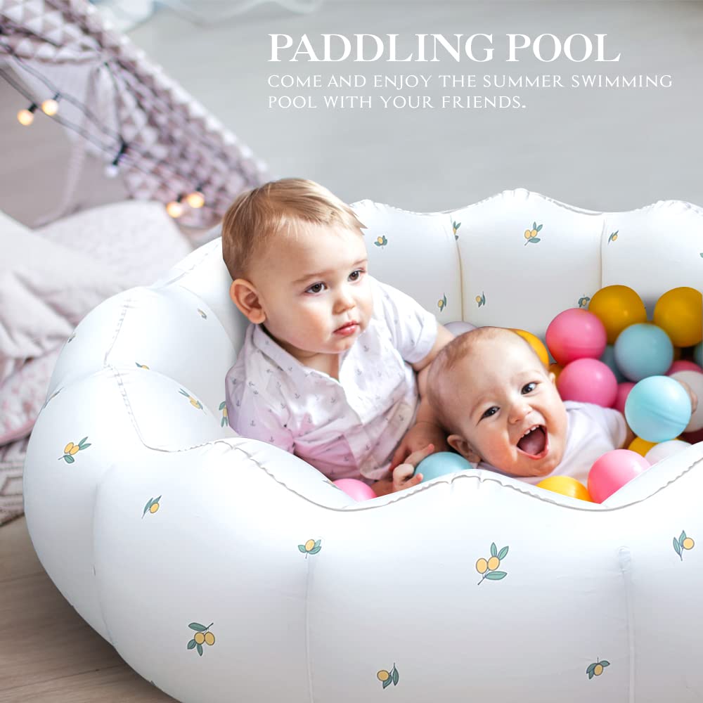 AirSwim Inflatable Baby Pool, Portable Paddling Baby Swimming Pool, Toddlers for Ages 0-3 Years Girls and Boys, Indoor& Outdoor, Garden and Backyard Summer Water Party, 35.4x9.8 in(White)