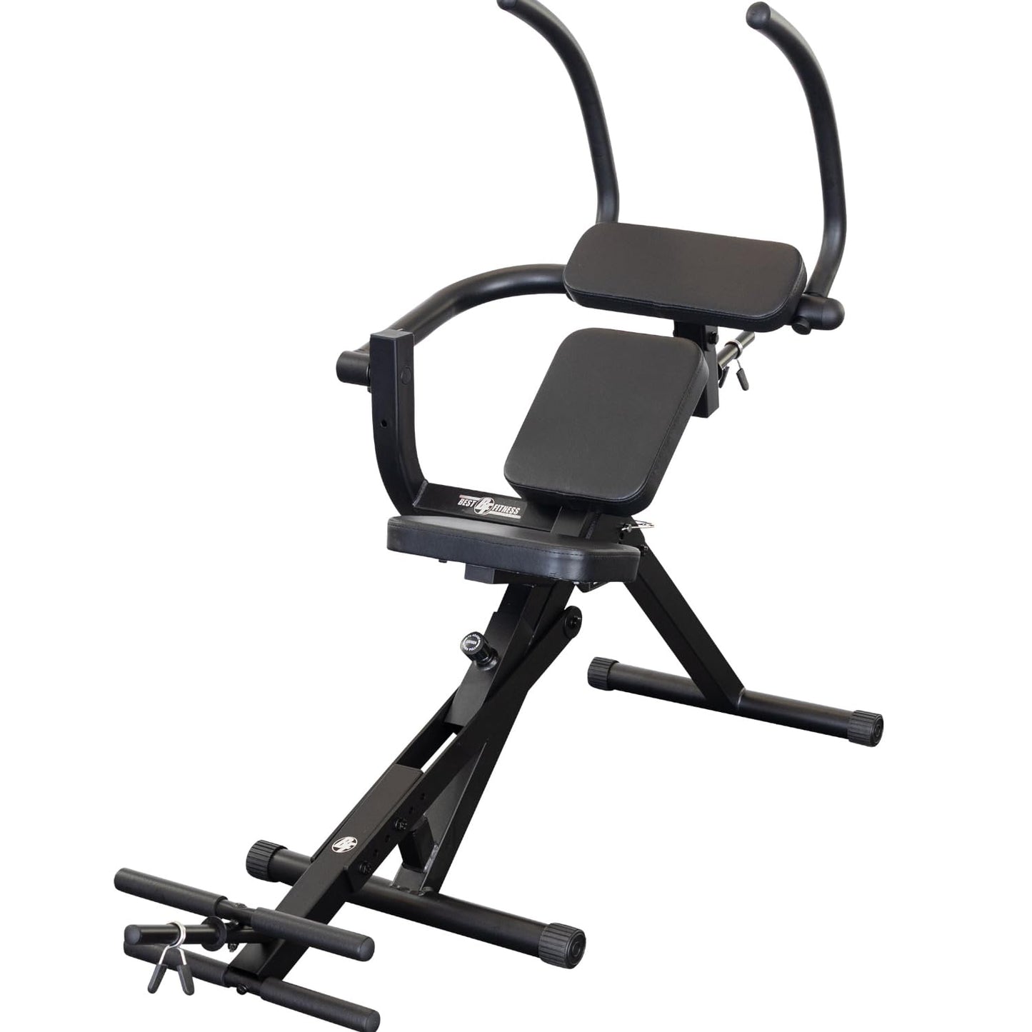 Best Fitness Semi Recumbent AB Crunch Bench, Lower & Upper Abdominal Muscles Workout Machine For Home Gym, Midnight Black
