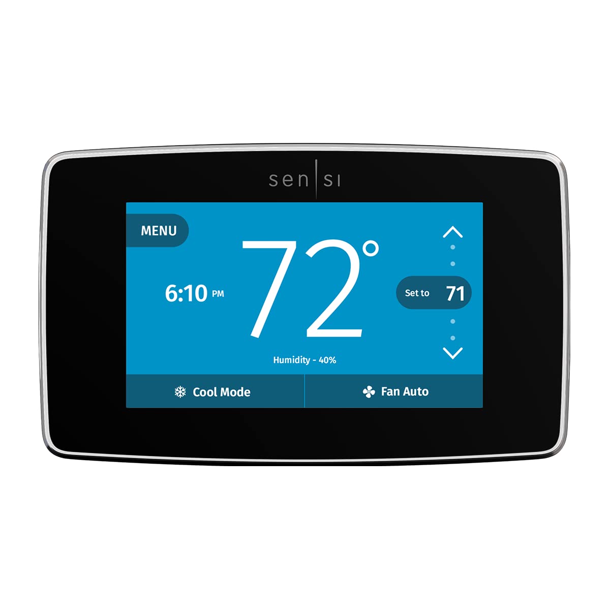 Sensi Touch Smart Thermostat by Emerson with Touchscreen Color Display, Programmable, Wi-Fi, Mobile App, Easy DIY, Data Privacy, Works Alexa, Energy Star Certified, ST75 (Black), C-Wire Required + Emerson Wall Plate SA5B for Sensi Touch Wi-Fi Thermostat,