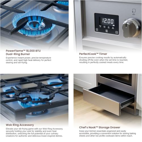 Rangaire RRG241TS 24" Gas Range Oven with Timer - Stainless Steel, Sealed Burners, Convection Fan, Easy Reach Racks
