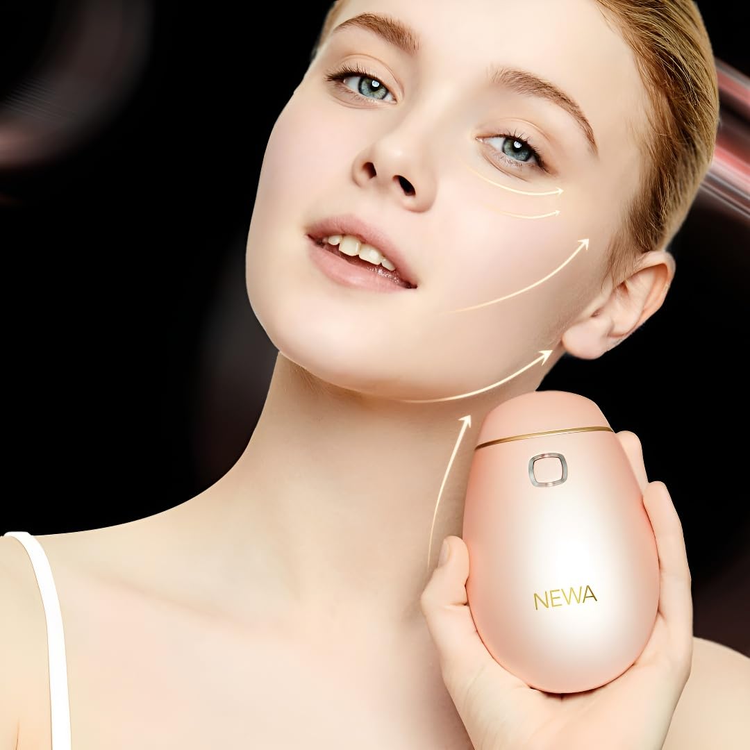 NEWA Wrinkle Reduction Device Skincare Tool for Facial Tightening. Boosts Collagen, Reduces Wrinkles. with 1 Gel Supply (Pink)