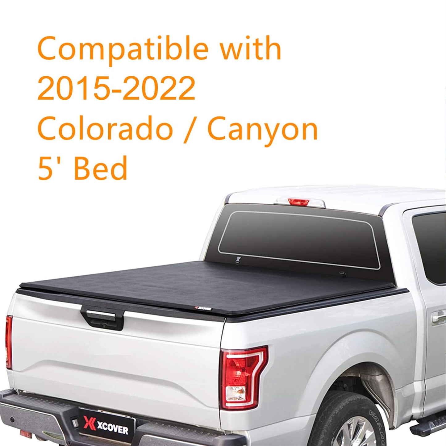 XCOVER Soft Roll Up Bed Cover, Tonneau Cover Compatible with 2015-2022 Colorado/Canyon 5' Bed
