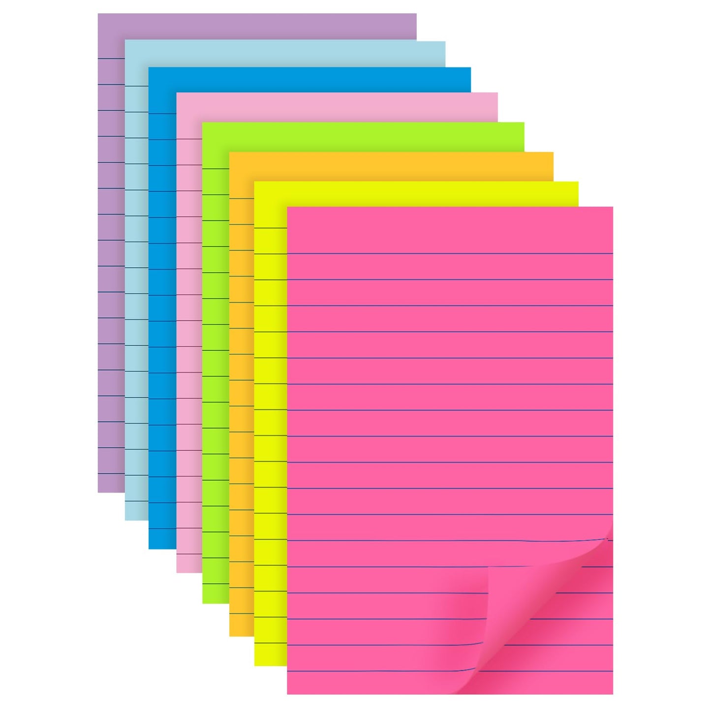 (8 Pads) Lined Sticky Notes 4x6 in Post