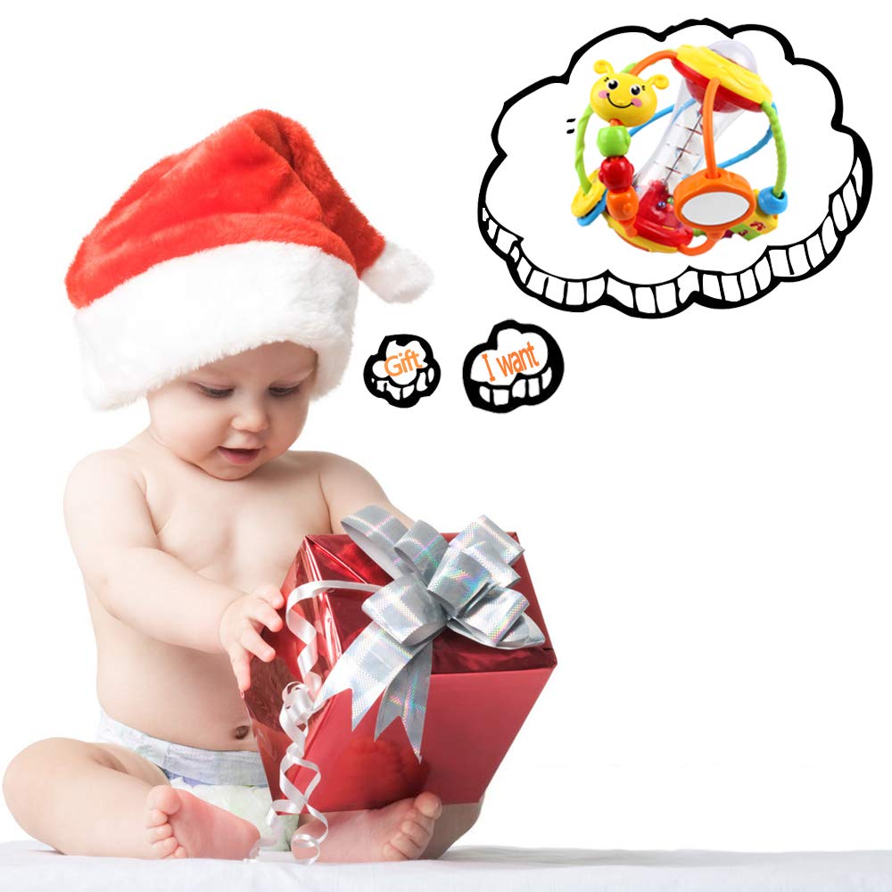 Yiosion Baby Toys 0-6-12 Months, Baby Rattle Toys Activity Ball Infant Toys 6 Month Old Baby Toys 3-6 Months, Shaker Grab Spin Travel Toys Easter Christmas Basket Stuffers Gifts