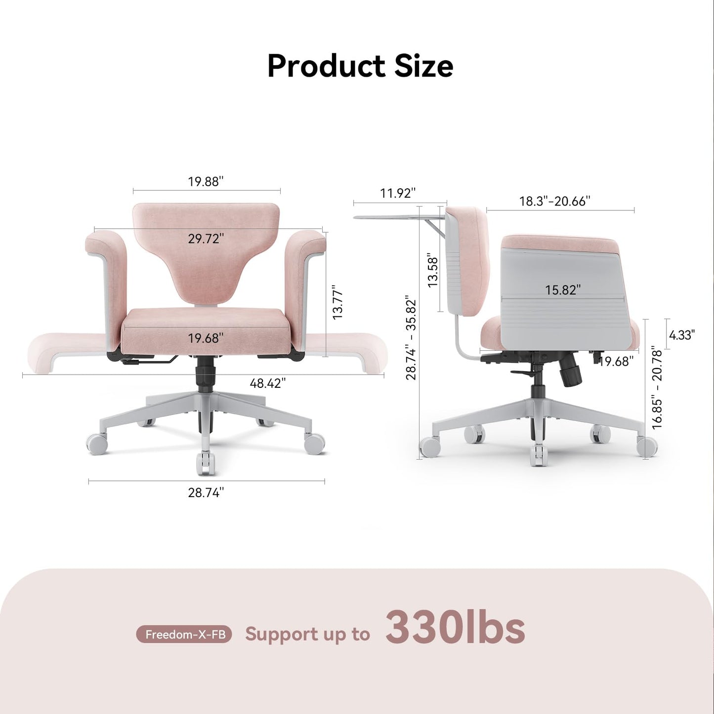 Newtral Criss Cross Chair with Wheels & Armrests, Cross Legged Office Chair with Hidden Tray, Multi-Position Recliner Vanity, Portable Workstation, Ideal for Home Office,Yoga & Pet Lovers