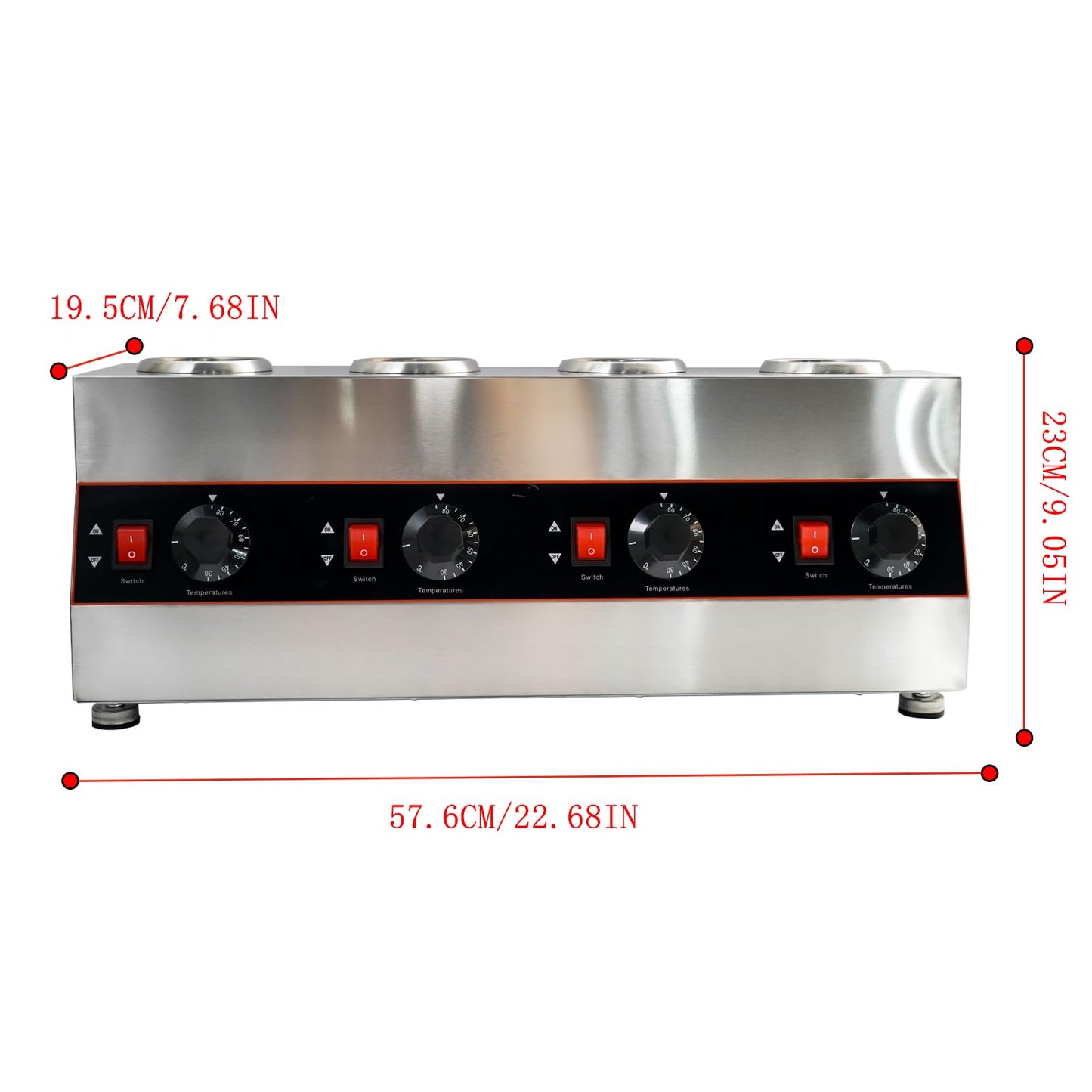 Commercial Electric Sauce Warmer Electric Cheese Sauce Warmer Hot Fudge Warmer Dispenser Cheese Dispenser Warmer with 4 Pump (4 Pump Head)