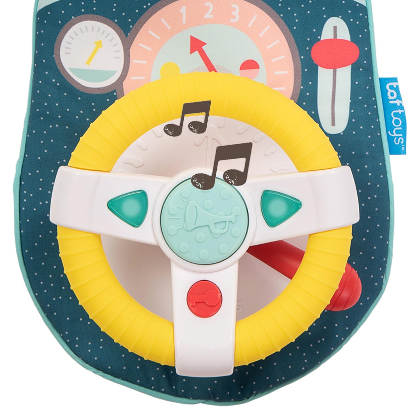 Baby Car Seat Toys for Infants with Mirror, Carseat Toys Steering Wheel with Music Lights & Driving Sounds Car Seat Toy for Babies 6 to 12 Months