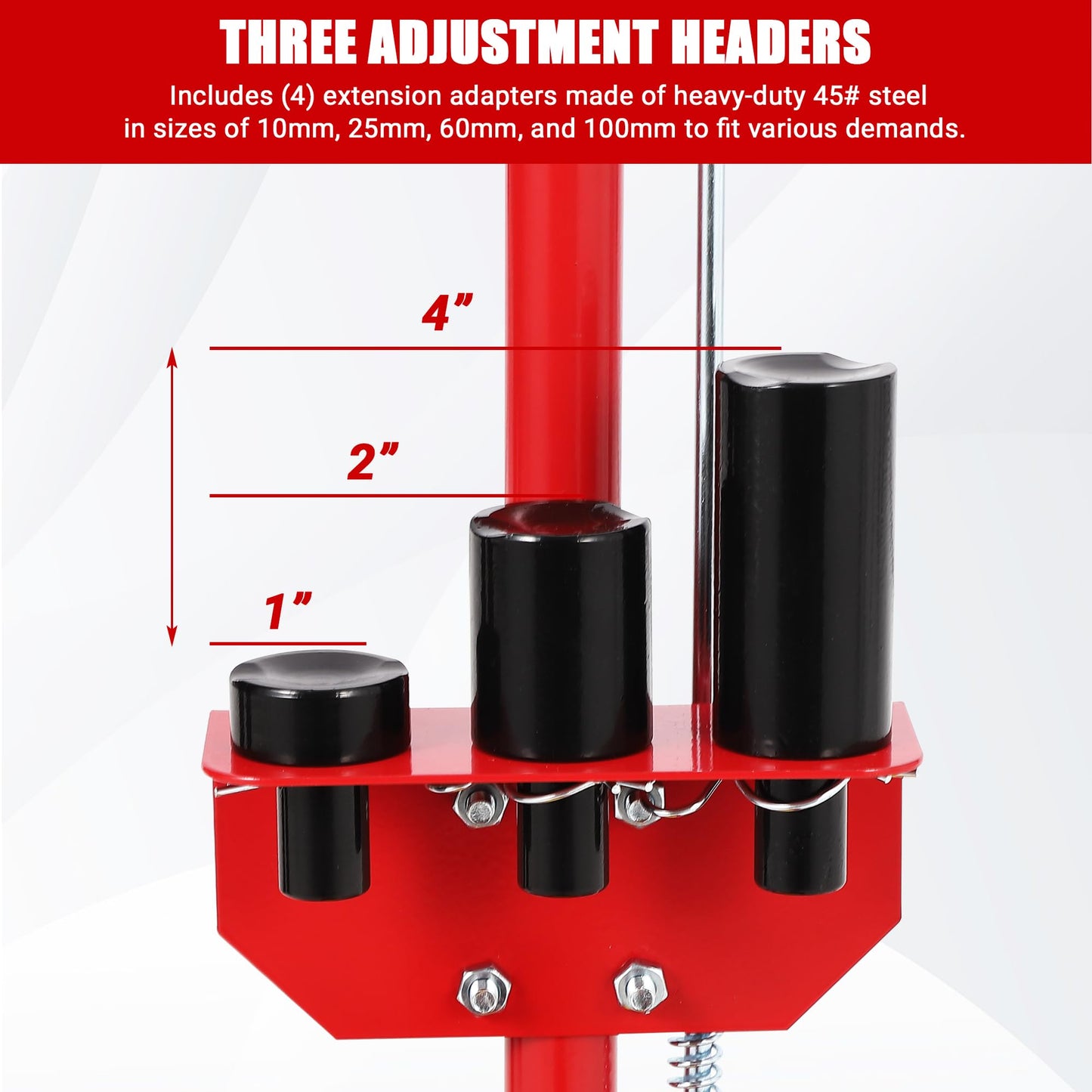 22 T Air Hydraulic Floor Jack for Heavy Duty Trucks & Tractors – Low Profile (9 in-17.7 in), 4 Adapters, 46 in Adjustable Handle – 44,000 LBS Capacity