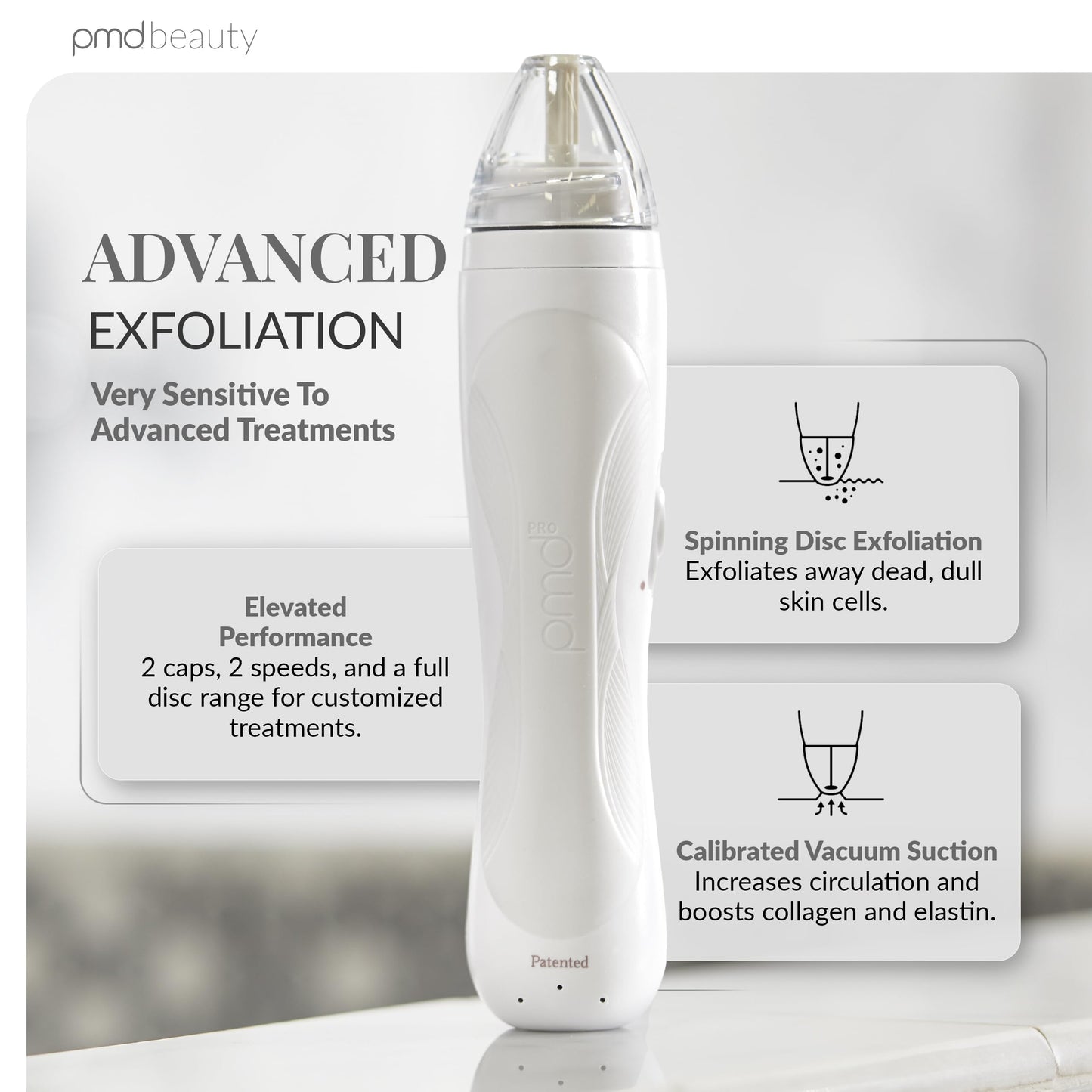 PMD Personal Microderm Pro - At-Home Microdermabrasion Machine with Kit for Face & Body - Exfoliating Crystals and Vacuum Suction for Fresh and Radiant Skin - High & Low Speed Options