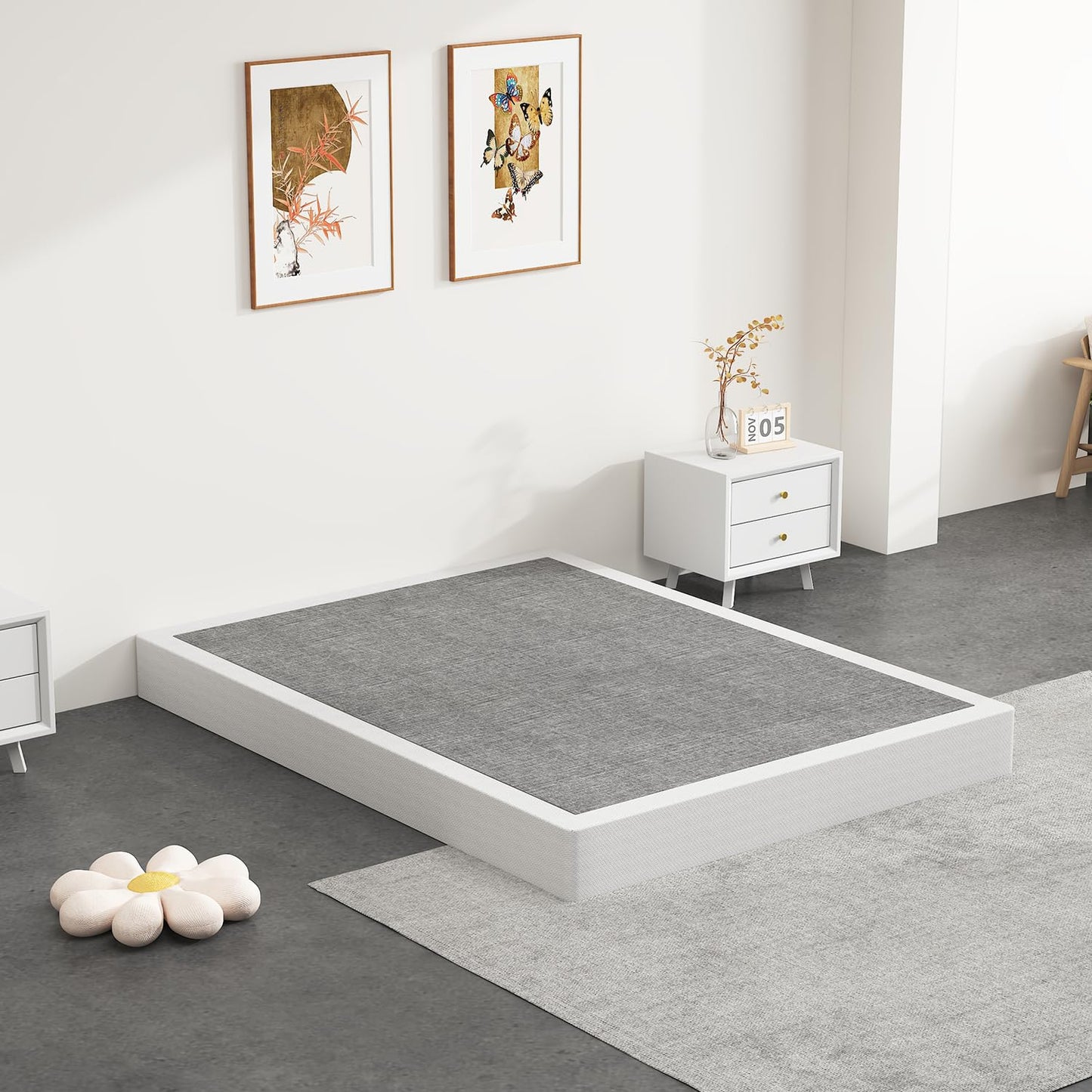 NHODIR 7 Inch Queen Box Spring-Heavy Duty 3000LBS Metal Bed Foundation, Noise-Free & Tool-Free Easy Assembly,Mattress Support Base for Queen Size Bed