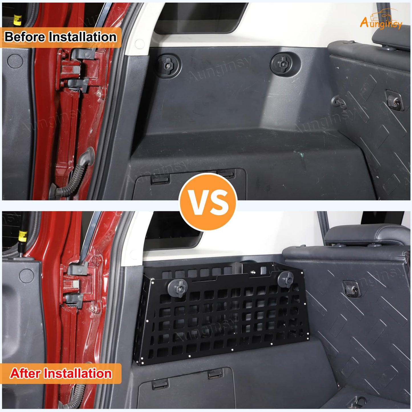 Aunginsy Car Organizer Compatible with Toyota FJ Cruiser 2007-2021 Aluminum Alloy Car Rear Left Side Storage Basket Bag Multifunctional Trunk Storage Box Organizer
