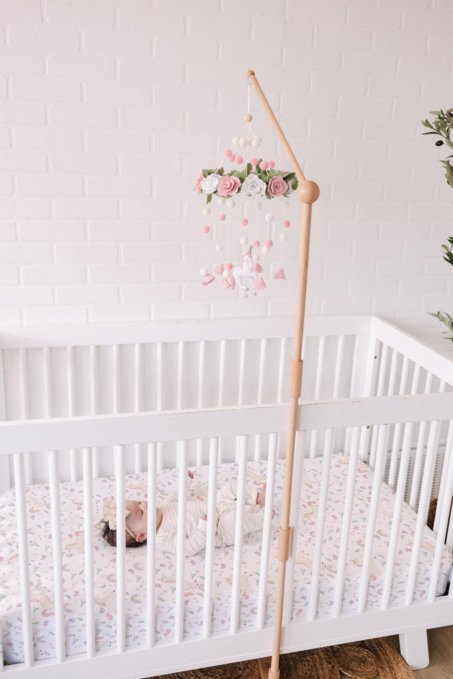 Baby Crib Mobile β Wooden Hanging Nursery Baby Mobile for Crib, Nursery Decor for Boys & Girls, Perfect Shower Gift (Unicorn Blossom) Also Fits Bassinets, Sorrel + Fern
