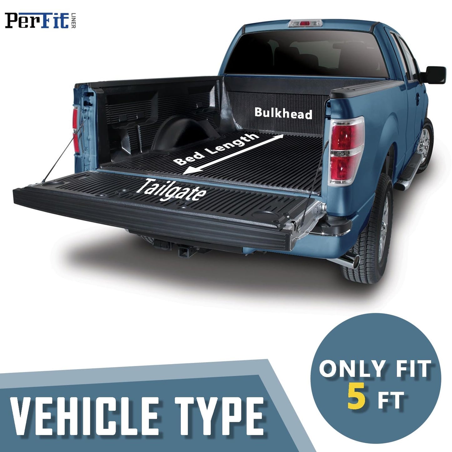 Perfit Liner Soft Roll Up Truck Bed Tonneau Cover for 2005-2015 Tacoma 5 FT (60") Fleetside (NOT for Stepside) Bed, Only fits Models with Factory Deck Rail System