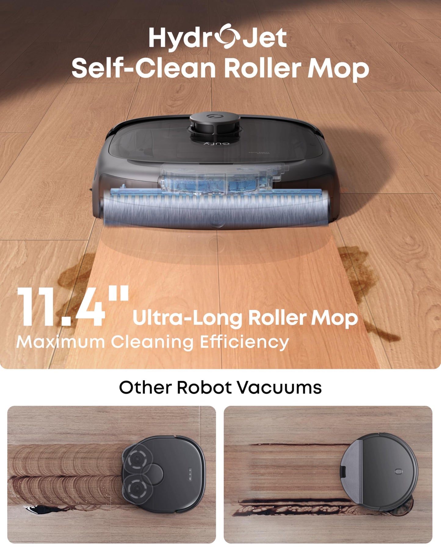 eufy Robot Vacuum E25, 20,000 Pa Turbo Suction,Roller Mop with HydroJet System, All-in-One Robot Vacuum and Mop Combo, Edge-to-Corner Cleaning, Zero-Tangle Design, AI Obstacle Avoidance (Upgraded)