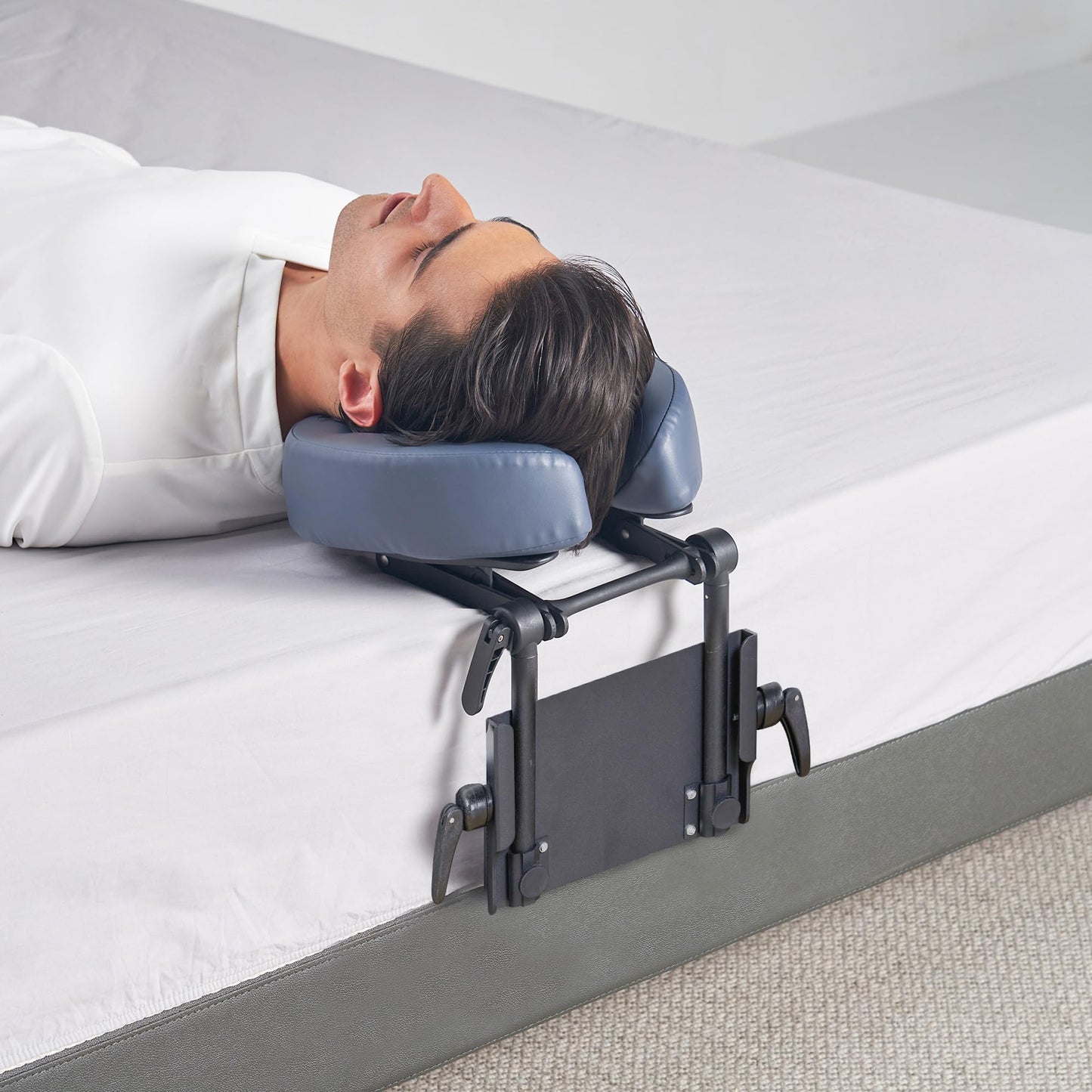 Master Massage Foldable Desktop Face Cradle Kit – Adjustable Head Rest Cushion for Table & Desk Top – Versatile Massage Kit for Siesta, Royal Blue