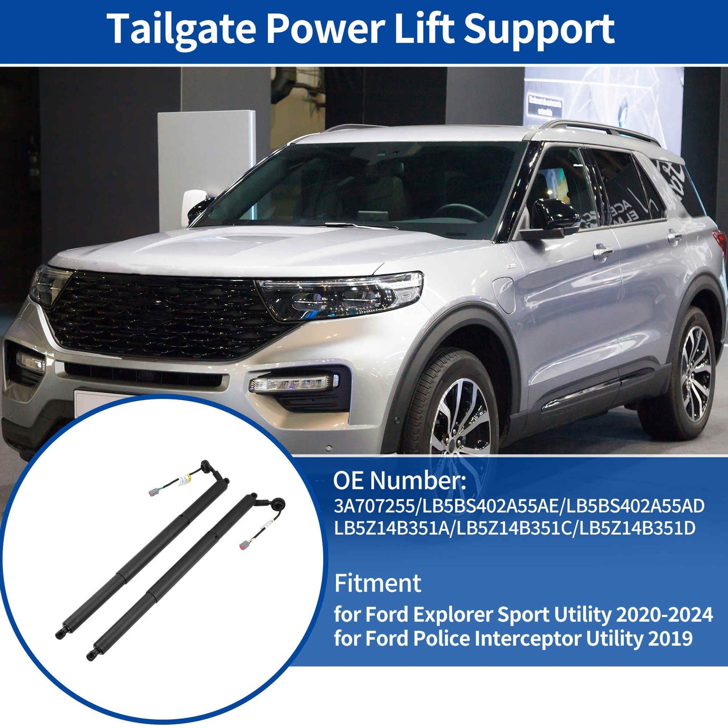 ARISELIFT Rear LH RH Tailgate Power Lift Support for Ford Explorer Sport Utility 2020-2024 Rear Liftgate Power Hatch Shock Strut No.3A707255/LB5BS402A55AE 1 Pair