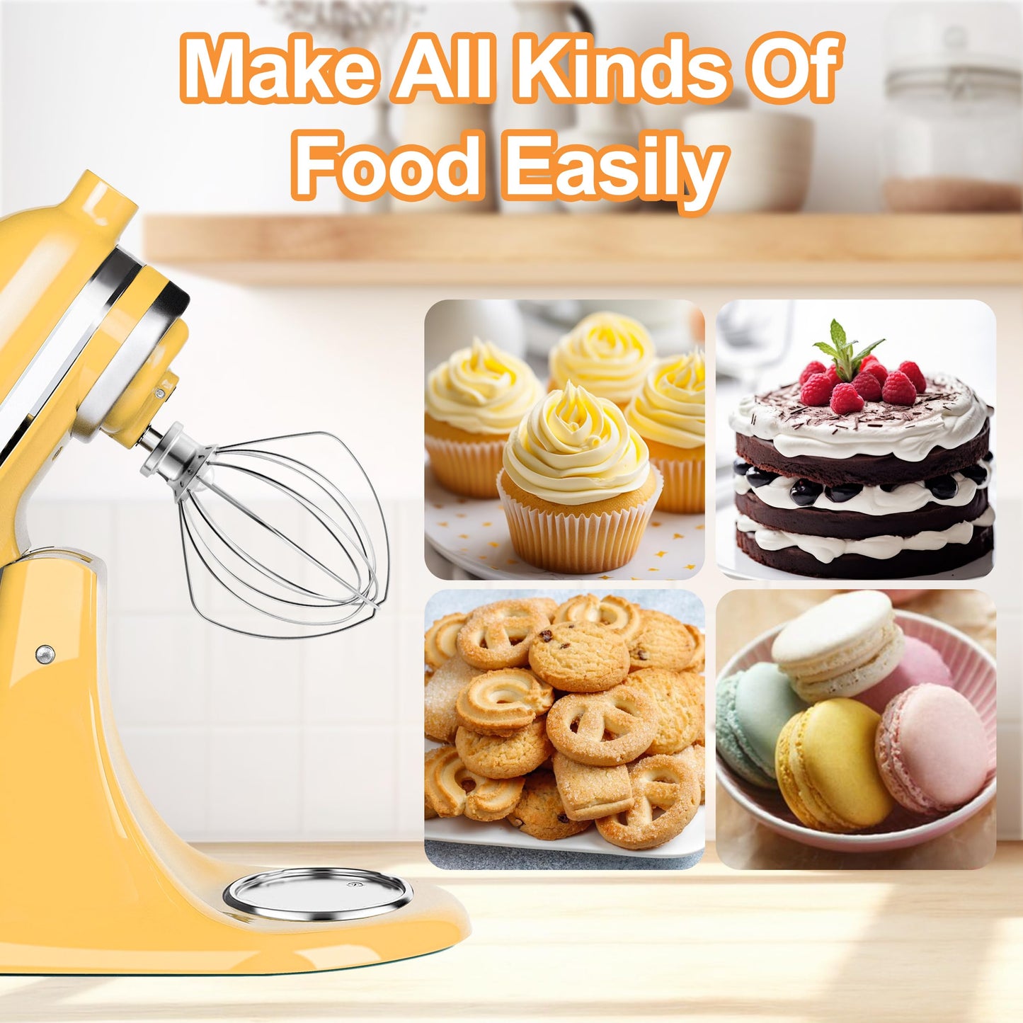 Wire Whip for KitchenAid Tilt-Head Stand Mixer Accessory Replacement, Egg Cream Stirrer, Cakes Mayonnaise Whisk๏ผWhipping Egg White