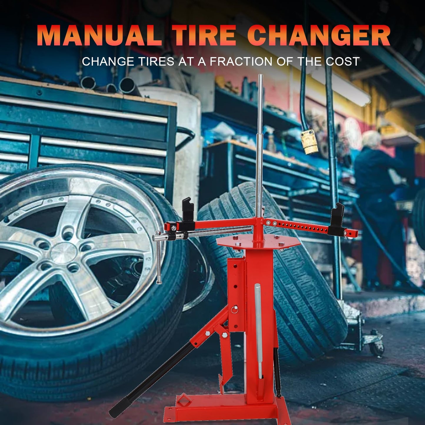 Nanberone Manual Tire Changer Machine - Portable Tire Changer Hand Bead Breaker Mounting Tool for 4" to 21" Tires | Heavy Duty Car Tire Changer for Motorcycle Car Truck Home Garage ATV Truck