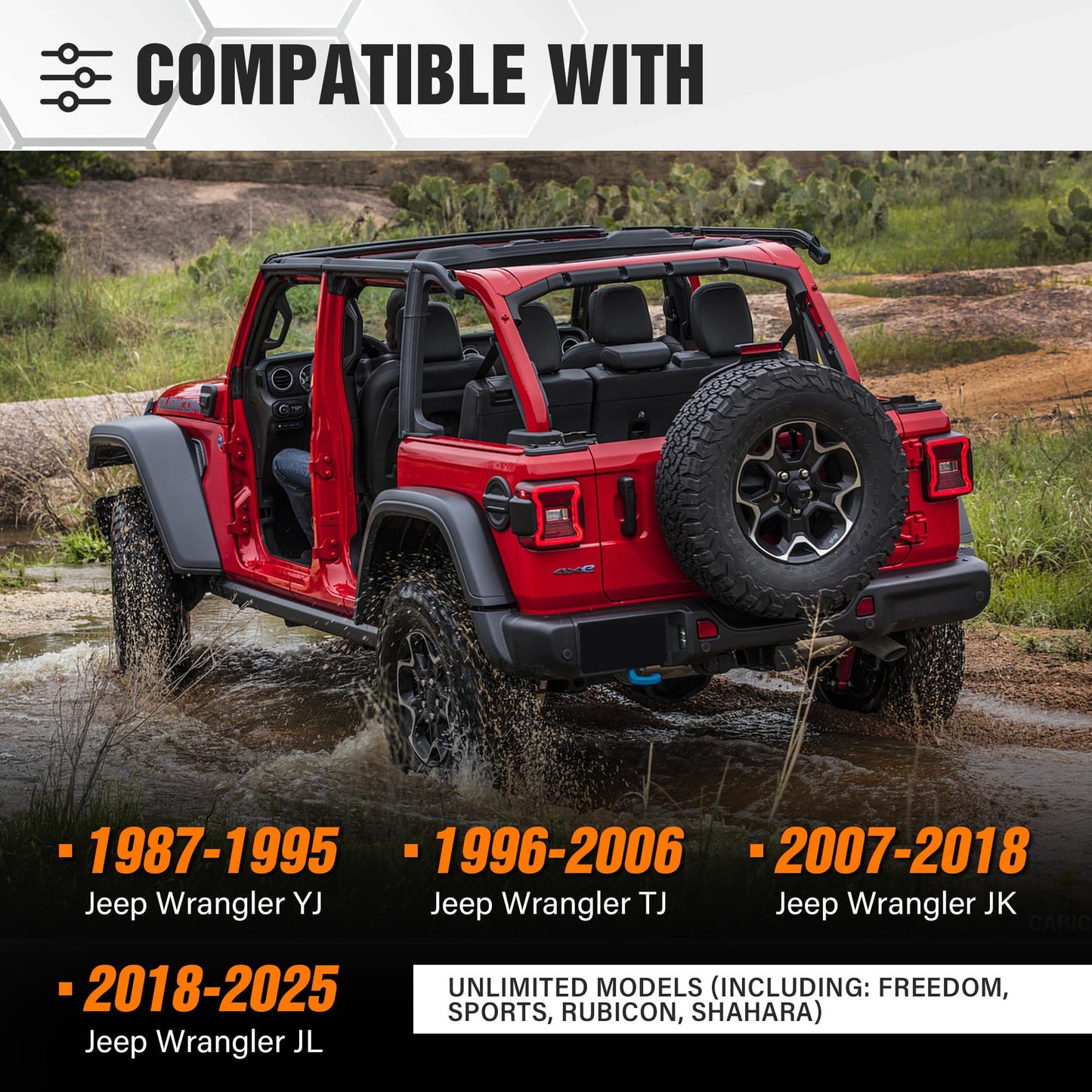 Adjustable Hard top Storage Rack Top Carrier with Armrests Compatible with 1987-2025 Jeep Wrangler JK JL YJ TJ JKU JLU Unlimited for 2/4 Door, Upgrade Movable Bracket Sliding Cart (Black)