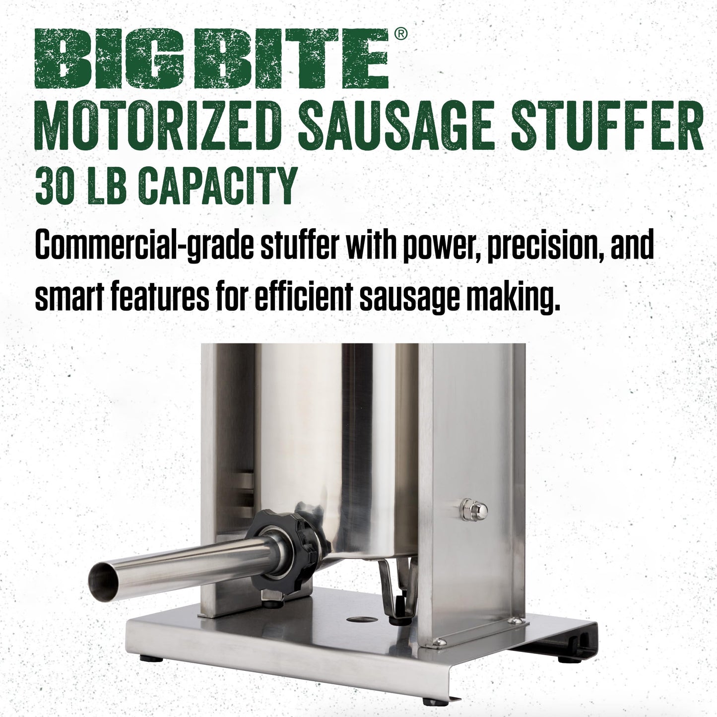 LEM Products Big Bite Motorized 30 Pound Capacity Stainless Steel Sausage Stuffer with Removable Cylinder, 0.5 HP