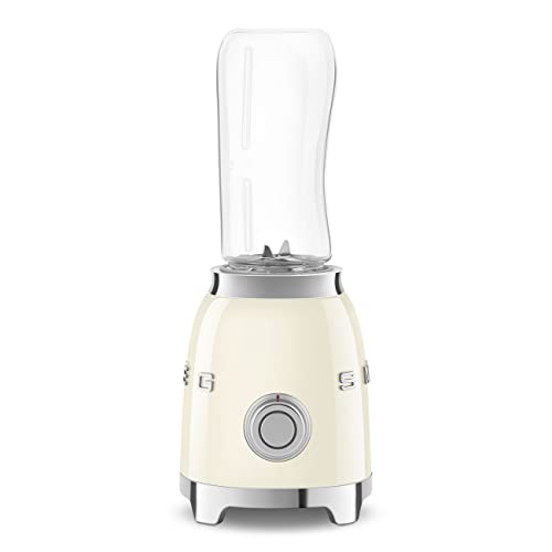 SMEG 50's Retro Style Personal Blender with Backlit Knob and Two 600 ML BPA Free bottles PBF01CRUS Cream
