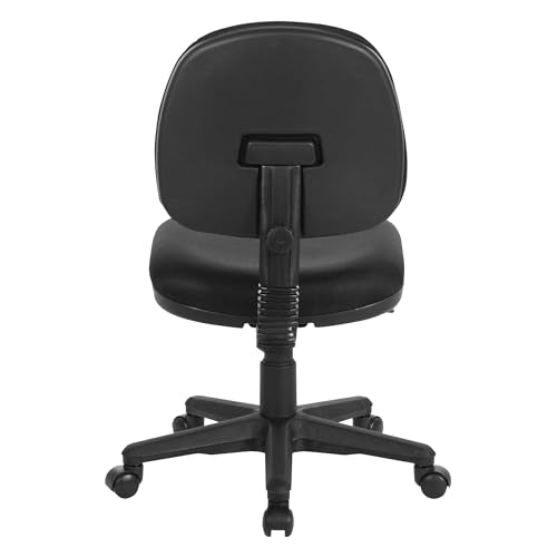 Office Star Pneumatic Sculptured Office Task Chair with Thick Padded Seat and Built-in Lumbar Support, Black
