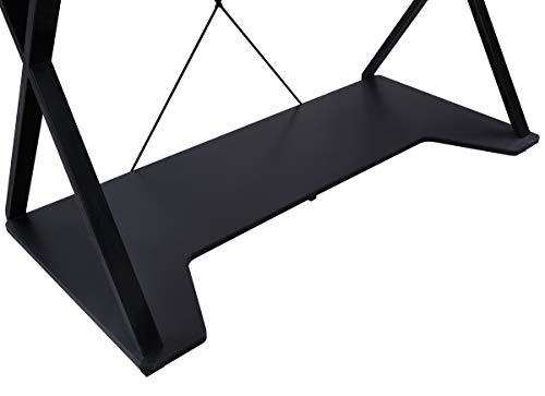 OSP Home Furnishings Checkpoint Ghost Battlestation Gaming Desk with RGB LED Lights, Black