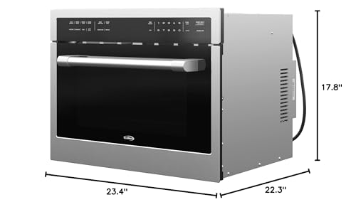 KoolMore 24 Inch Built-in Convection Oven and Microwave Combination with Broil, Soft Close Door, 1000 Watt Power, Stainless Steel Finish, Touch Control LCD Display (KM-CWO24-SS)
