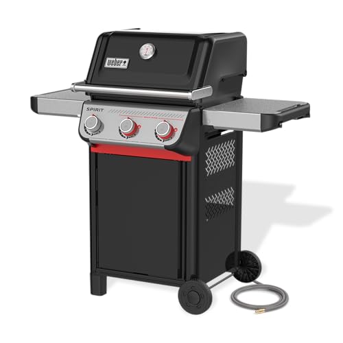 Weber Spirit E-325 Natural Gas Grill for Outdoor Cooking and BBQ, 3 Boost Burners, Black – Porcelain-Enameled Cast-Iron Grates, Sear Zone