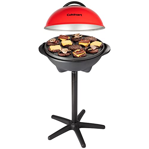 Cuisinart Indoor/Outdoor Electric Grill, 2-in-1 Portable BBQ with Nonstick Cooking Surface, Electric Grill Outdoor with Adjustable Heat, Stand/Tabletop Options for Cookouts, Barbecues, Small Spaces