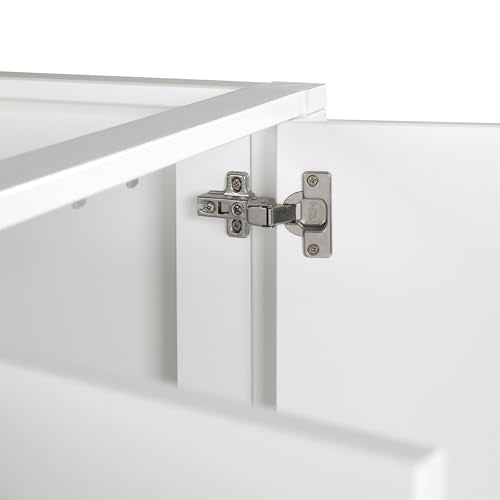 Alaterre Furniture Williamsburg 60 Inch Double Sink Bathroom Vanity - Freestanding Cabinet Without Top - Large Soft-Close Wood Vanity (White)