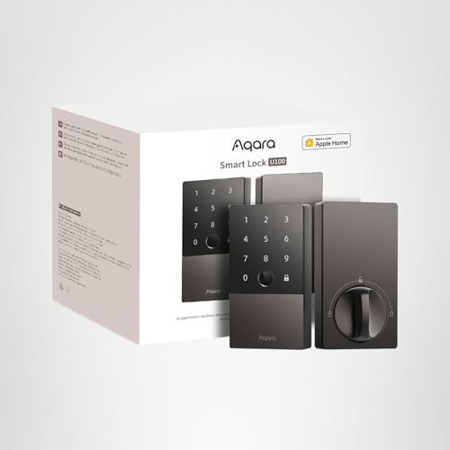 Aqara Smart Lock U100, Fingerprint Keyless Entry Door Lock with Apple Home Key, Touchscreen Keypad, Bluetooth Electronic Deadbolt, IP65 Weatherproof, Supports Apple HomeKit, Alexa, Google, IFTTT, Gray