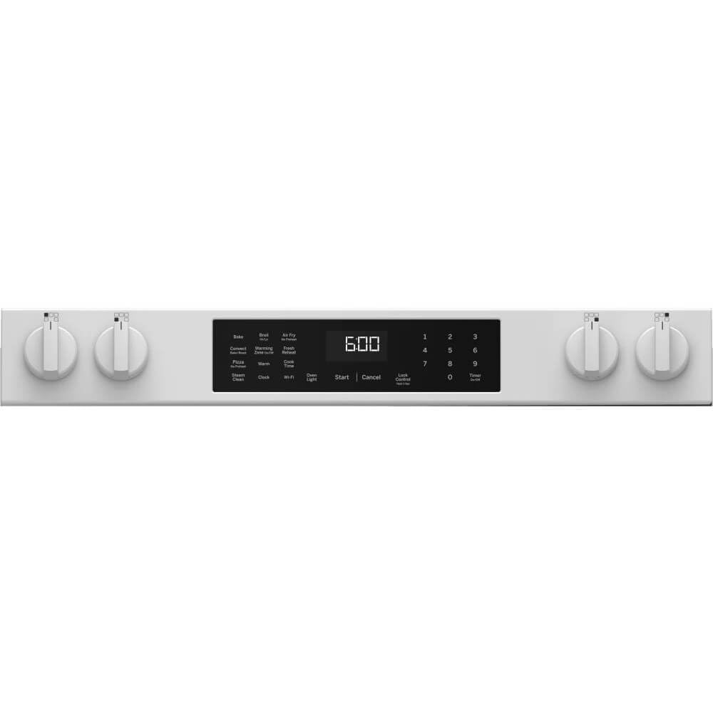 GE GRS600AVWW 30″ Slide-In Electric Convection Range – No-Preheat Air Fry, 5 Heating Elements, Smoothtop Cooktop, White