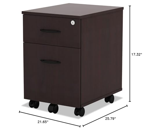 Alera ALE Valencia Series Mobile B/F Pedestal, 15 7/8w x 19 1/8d x 22 7/8h, Mahogany