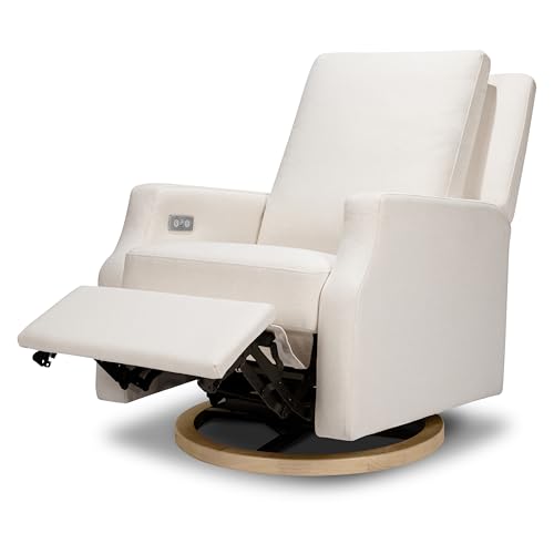 Namesake Crewe Glider Recliner Nursery Chair - GREENGUARD Gold & Certi-PUR US Certified Rocker Recliner - Glider Rocking Chair for Nursery & Living Room - Electronic, 270° Swivel, Performance Cream