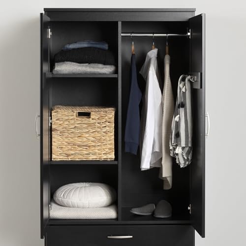 South Shore Acapella Wardrobe Armoire Pure Black