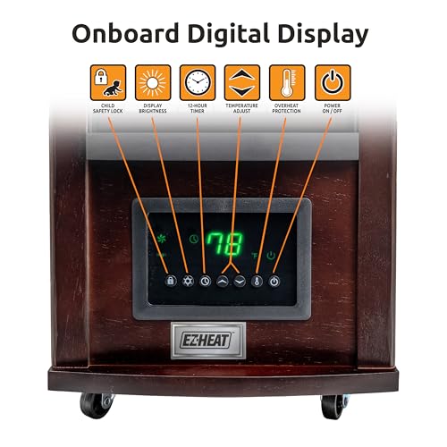 EZ-HEAT 1,500-Watt 18 inch Cabinet Space Heater with Remote Control, USB Charging Ports, Timer Function, Tip Over Switch & Overheat Protection, MT0018N8