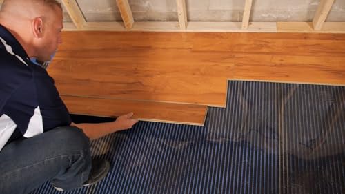 QuietWarmth Float 2-in-1 Kit QWF3X166F240VAL Radiant Floor Heating Mat w/Smart Home Thermostat for Laminate, Wood, Luxury Vinyl Floating Flooring- Cuttable Mat Size 3’x16.7' 240Volt (Covers 50sf)