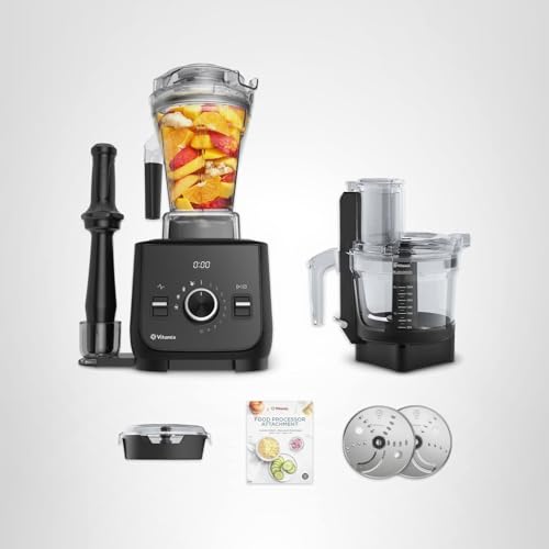 Vitamix Ascent X2 SmartPrep Kitchen System, Professional-Grade Blender, Stainless-Steel Blades, 12-Cup Food Processor Attachment, 48 Oz Blender Container, Black