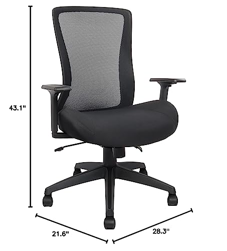 Big and Tall Home Office Desk Chair 500lb Capacity for Heavy People, Ergonomic Wide Mesh Desk Chair with Stepless Recline & Lock, 5.5" Thick Cushion, High Back, Adjustable Height & Armrests