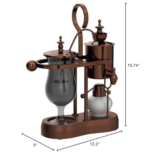 Nispira Belgium Royal Family Balance Syphon Unique Gravity Vintage Coffee Maker Vacuum Brewing System Copper 500 ml
