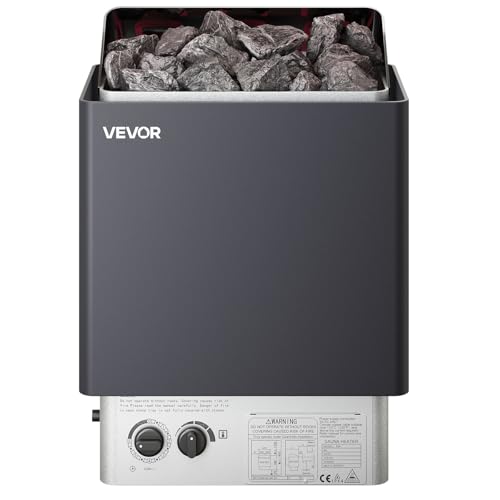 VEVOR Sauna Heater,220V Electric Sauna Stove, Steam Bath Sauna Heate 3h Timer and Adjustable Temp for Max. 176-318 Cubic Feet, Home Hotel Spa Shower Use (6KW) FCC Certification
