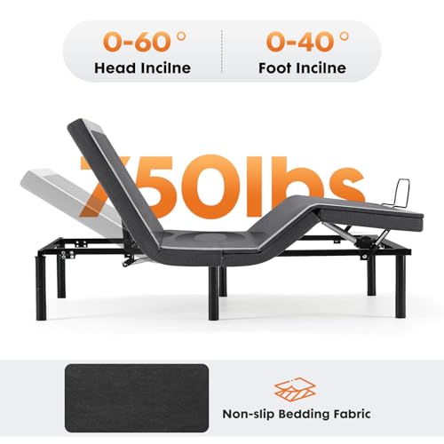 Sweetcrispy Full Adjustable Bed Frame, Ergonomic Electric Base with Wireless Remote and 2 USB Ports, Head and Foot Incline, Zero Gravity, Anti-Snore, Easy Assembly