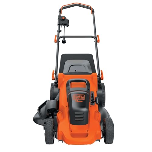 BLACK+DECKER 20-Inch Corded Electric Lawn Mower, Ultra Light Push Mower, 13-Amp High Output Motor, 3 in 1 Cutting Versatility, Tool Free Height Adjustment, 7-setting Cutting Height (MM2000)