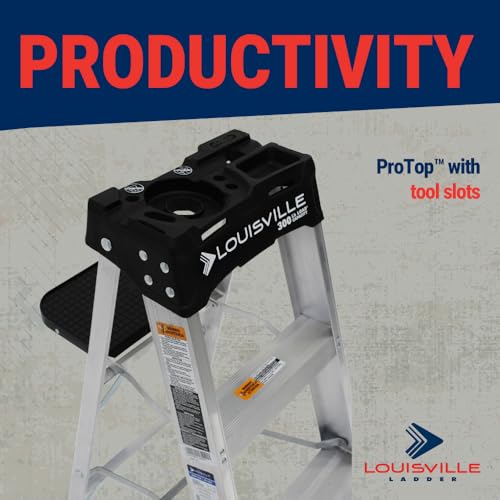 Louisville Ladder 8-Foot Aluminum Step Ladder, 300-Pound Load Capacity, Type IA, AS3008
