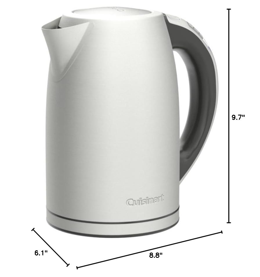 Cuisinart PerfecTemp 1.7-Liter Electric Kettle, Cordless Electric Tea Kettle, 1500W for Fast Heat-Up, 6 Preset Temperatures, 30-Minute Keep Warm, Stay Cool Nonslip Handle, CPK-17P1